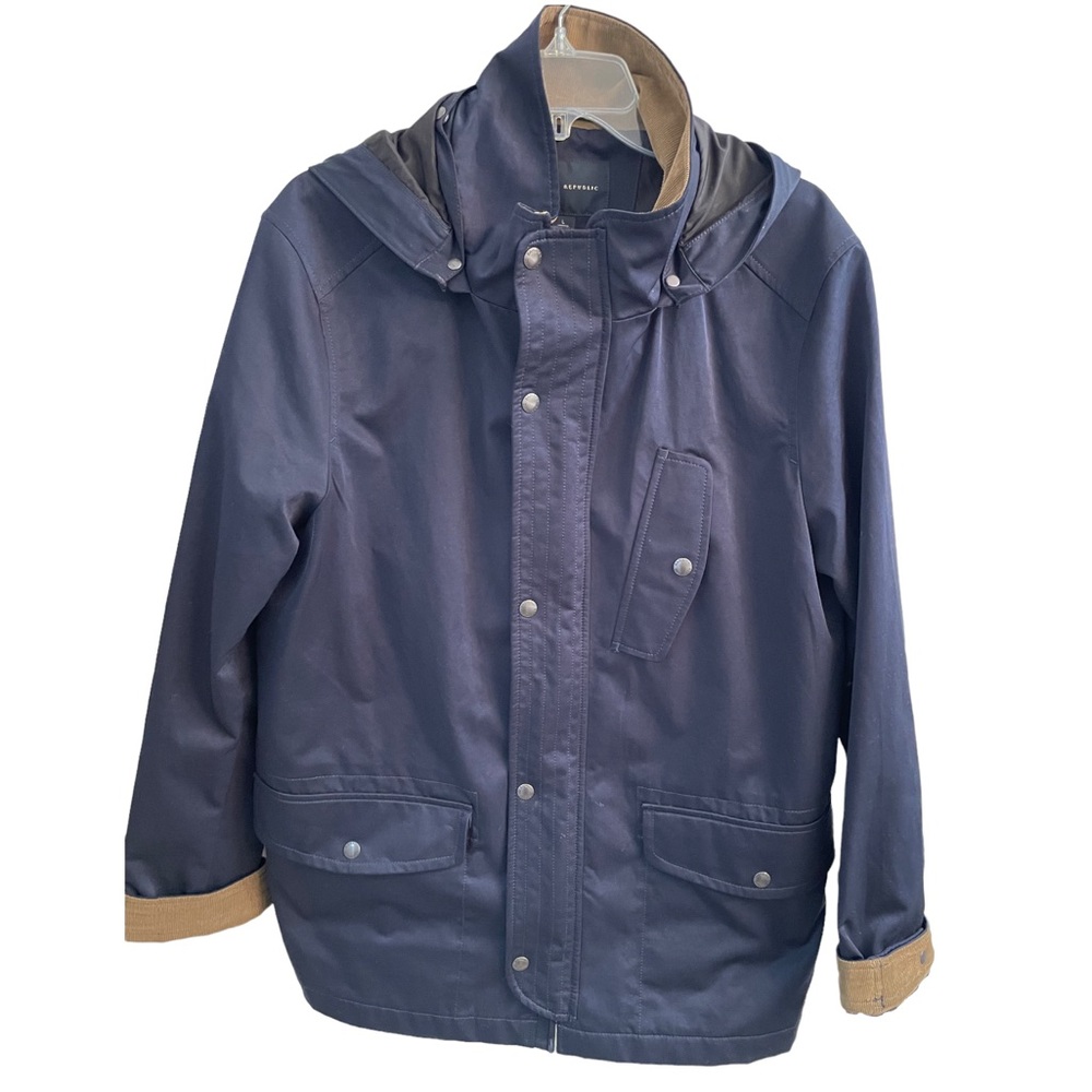 Banana Republic Womens Navy Hoodie Rain Coat